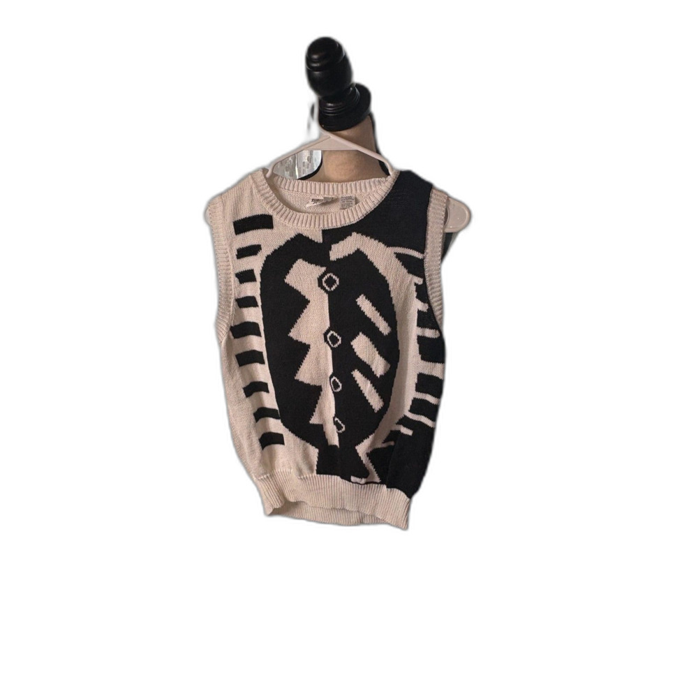 Suburban Petites Abstract Knit Sweater Vest Petite Medium